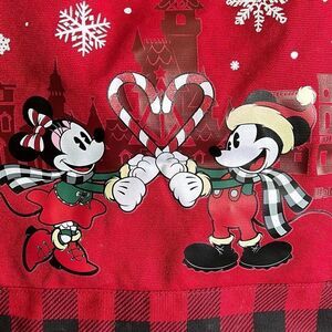 Disney Parks Red Canvas Boat and Tote Zipper Bag Mickey Mouse Buffalo Plaid
